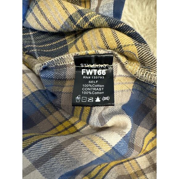 POL Oversized Plaid Patchwork Shirt Stud Detail Tab Sleeve Button Down M - Picture 10 of 10